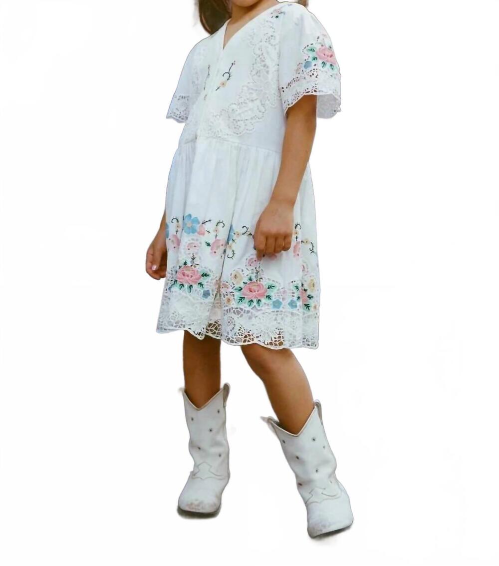 NEW SEA girls astrid dress in white